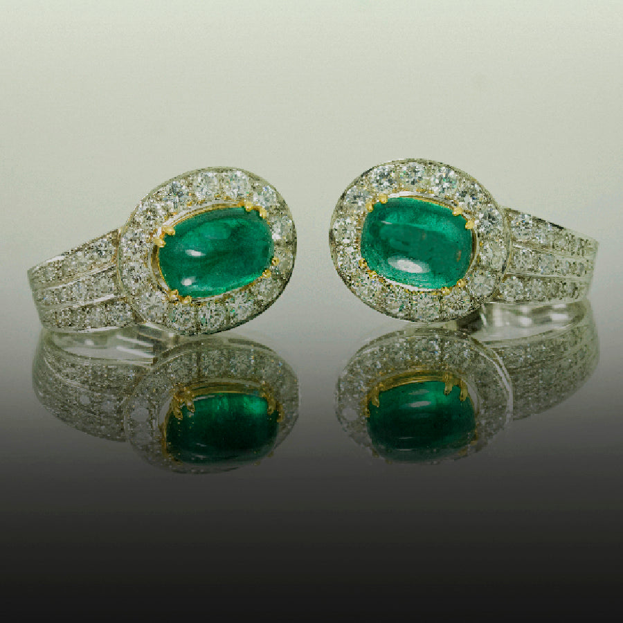Platinum Emerald Earrings by Keith Davis