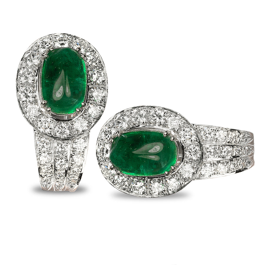 Platinum Emerald Earrings by Keith Davis
