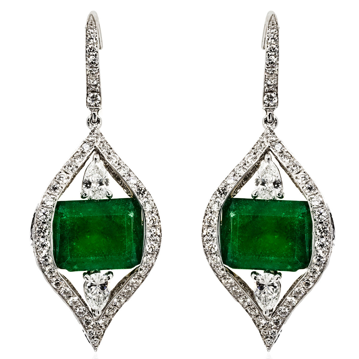 18k Colombian Emerald Earrings