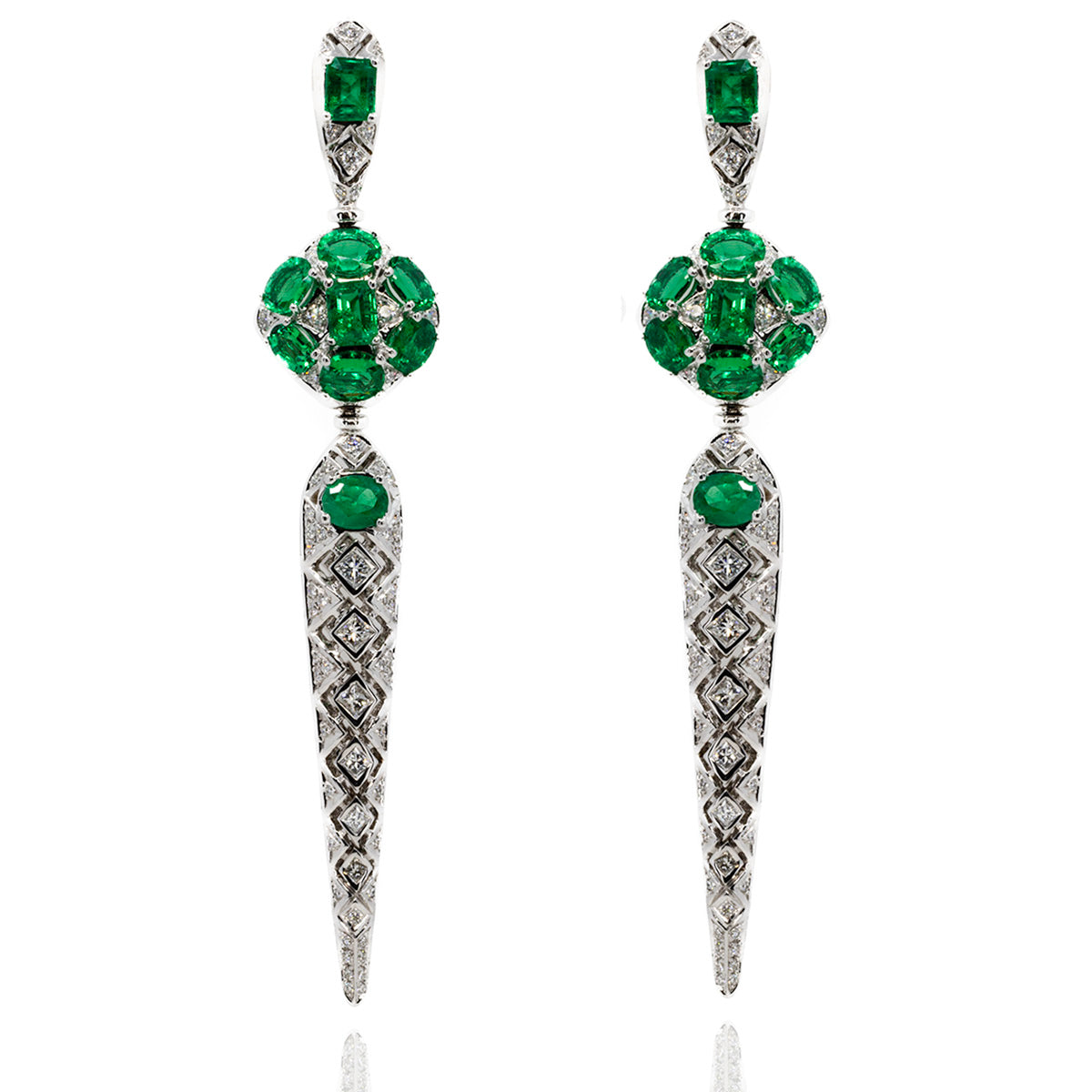 18k Emerald Drop Earrings