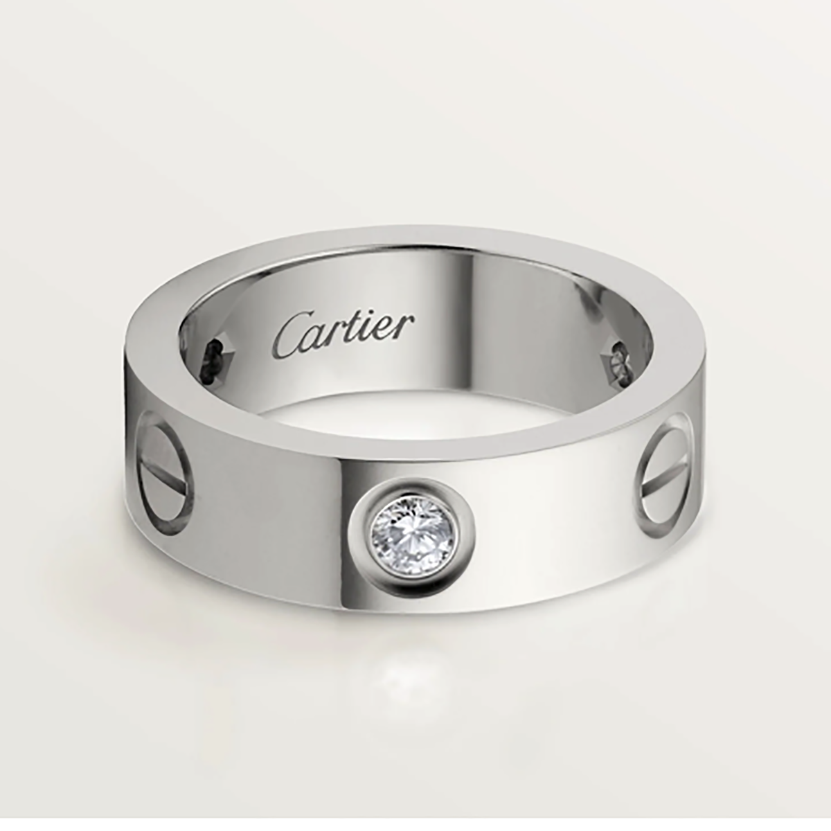Cartier 3 Diamond Love Ring Size 4.5