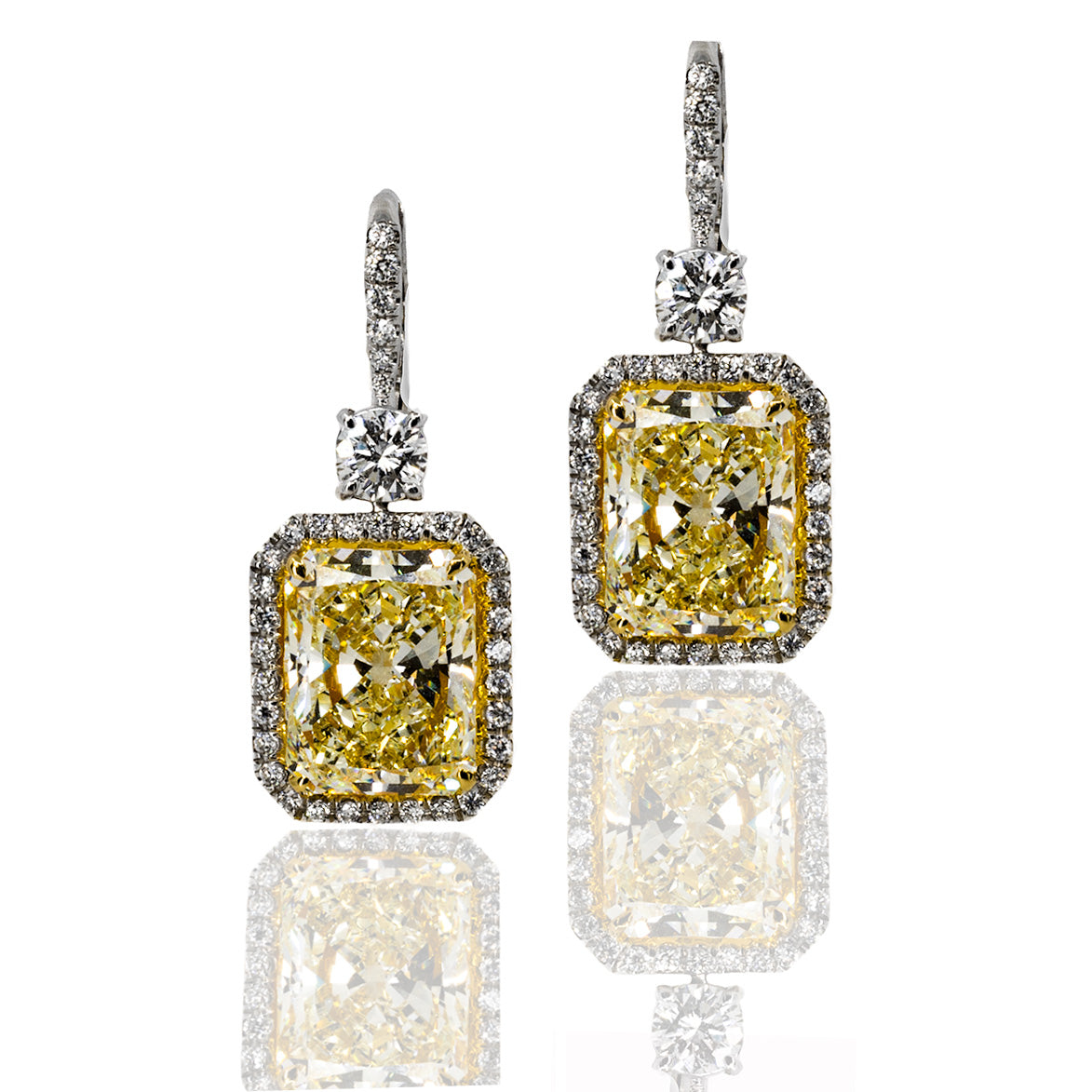 10.36 Carat Yellow Diamond Earrings